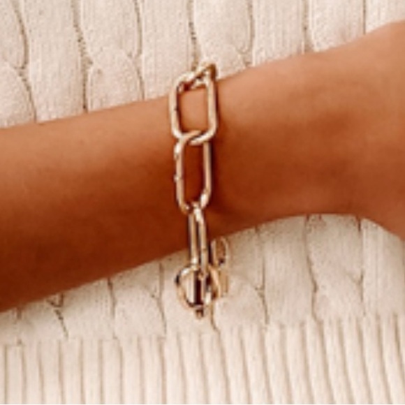 Elegant Gold Chain Bracelet Detail 6.5” New - Picture 2 of 3